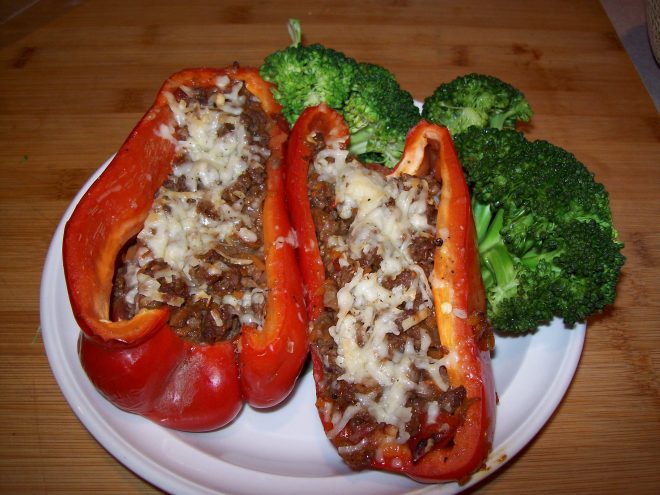 Bison Stuffed Red Bell Pepper